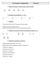Fractions - comparaison - Exercices - Numération : Primaire 5 - PDF à imprimer