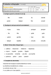 Le son [j] - Évaluation, bilan : Primaire 2 - PDF à imprimer