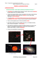 La structure de l’Univers - Cours : Secondaire 2 - PDF à imprimer