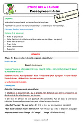 Passé - présent - futur - Étude de la langue - Séquence - Fiche de préparation : Primaire 2 - PDF à imprimer