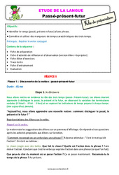Passé - présent - futur - Étude de la langue - Séquence - Fiche de préparation : Primaire 3 - PDF à imprimer