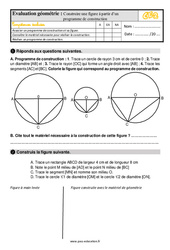 Construire une figure à partir d'un programme de construction - Évaluation, bilan : Primaire 3 - PDF à imprimer