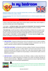 In my bedroom - Anglais - Lexique - Séquence complète : Primaire 4, 5 - PDF à imprimer