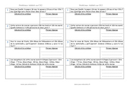 Problèmes additifs : Primaire 3 - PDF à imprimer