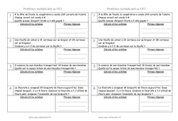 Problèmes multiplicatifs : Primaire 3 - PDF à imprimer