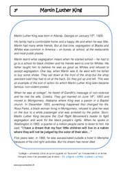 Martin Luther King - Lecture compréhension en anglais : Secondaire 3 - PDF à imprimer