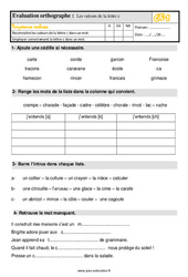Les valeurs de la lettre c - Évaluation, bilan : Primaire 2 - PDF à imprimer