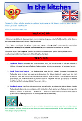 In the kitchen - Anglais - Lexique - Séquence complète : Primaire 4, 5 - PDF à imprimer