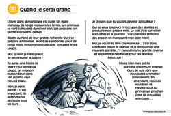 Quand je serai grand - Lecture compréhension - Histoire illustrée - Niveau 3 : Primaire 2 - PDF à imprimer