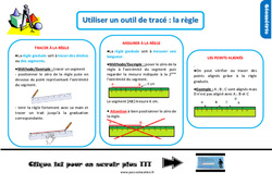 Utiliser un outil de tracé la règle - Cours, Leçon, trace écrite : Primaire 2 - PDF à imprimer