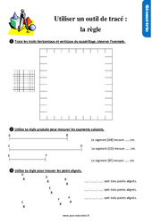 Utiliser un outil de tracé la règle - Exercices, révisions : Primaire 2 - PDF à imprimer