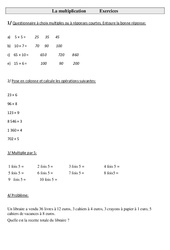 Multiplication - Exercices : Primaire 3 - PDF à imprimer