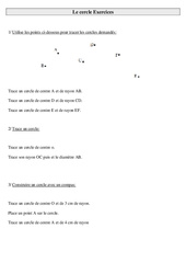 Cercle - Exercices - Géométrie : Primaire 3 - PDF à imprimer