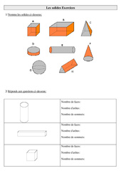 Solides - Exercices : Primaire 3 - PDF à imprimer