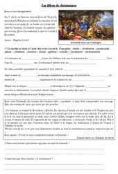 Les débuts du christianisme - Antiquité - Exercices - Fiches Document avec questionnaire et correction : Primaire 3 - PDF à imprimer