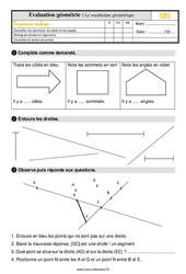 Vocabulaire de géométrie - Évaluation, bilan : Primaire 2 - PDF à imprimer