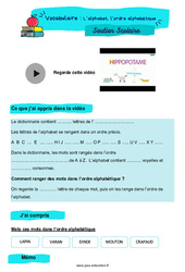 L’alphabet, l’ordre alphabétique - Soutien scolaire pour les élèves en difficulté. : Primaire 2 - PDF à imprimer