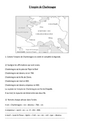 Empire de Charlemagne - Exercices - Moyen âge : Primaire 4 - PDF à imprimer