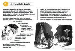 Le cheval de Sipata - Lecture compréhension - Histoire illustrée - Niveau 3 : Primaire 2 - PDF à imprimer