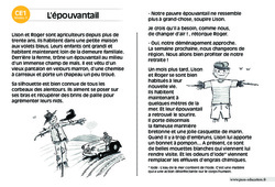 L’épouvantail - Lecture compréhension - Histoire illustrée - Niveau 3 : Primaire 2 - PDF à imprimer