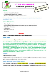 L’adjectif qualificatif - Étude de la langue - Séquence - Fiche de préparation : Primaire 3 - PDF à imprimer