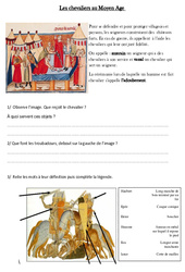 Chevaliers au Moyen Age - Exercices - Moyen âge : Primaire 4 - PDF à imprimer