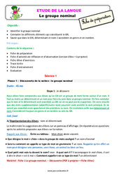 Le groupe nominal - Étude de la langue - Séquence - Fiche de préparation : Primaire 2 - PDF à imprimer