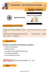 Les formes de phrases - Soutien scolaire pour les élèves en difficulté. : Primaire 2 - PDF à imprimer