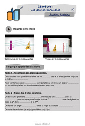 Les droites parallèles - Soutien scolaire pour les élèves en difficulté. : Primaire 5 - PDF à imprimer