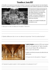 Versailles et Louis XIV - Exercices - Les temps Modernes : Primaire 4 - PDF à imprimer
