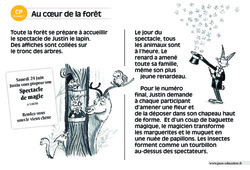 Au cœur de la forêt - Lecture compréhension - Histoire illustrée - Niveau 3 : Primaire 1 - PDF à imprimer