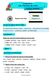 Les familles de mots - Soutien scolaire pour les élèves en difficulté. : Primaire 2 - PDF à imprimer