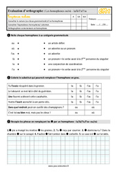 Les homophones - Fiches ou /où - la/là/l’a/l’as - Évaluation, bilan : Primaire 4 - PDF à imprimer