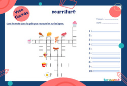 Nourriture - Mot étiquette - Voca’ fléchés : Primaire 2, 3 - PDF à imprimer