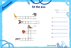 At the zoo - Mots fléchés - Lexique / vocabulaire - Crosswords : Primaire 2, 3 - PDF à imprimer