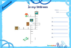 In my bedroom - Mots fléchés - Lexique / vocabulaire - Crosswords : Primaire 2, 3 - PDF à imprimer