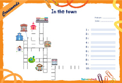 In the town - Mots fléchés - Lexique / vocabulaire - Crosswords : Primaire 4, 5 - PDF à imprimer