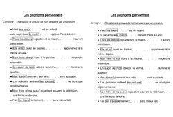 Pronoms personnels - Exercices : Primaire 3 - PDF à imprimer