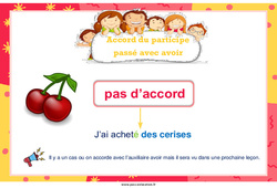 Accord du participe passé avec avoir - Affiche : Primaire 2 - PDF à imprimer