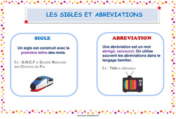 Les sigles et abréviations - Affiche : Primaire 4, 5 - PDF à imprimer