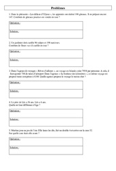 Exercices de mathématiques  - Fiches Problèmes : Primaire 3 - PDF à imprimer
