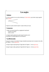 Angles - Cours, Leçon - Géométrie : Primaire 5 - PDF à imprimer
