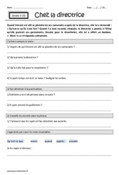 Chez la directrice - Dictée accompagnée n°26 : Primaire 3 - PDF à imprimer