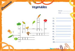 Vegetables - Mots fléchés - Lexique / vocabulaire - Crosswords : Primaire 4, 5 - PDF à imprimer