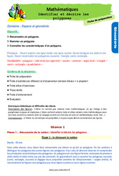 Identifier et décrire les polygones - Séquence - Fiche de préparation : Primaire 3 - PDF à imprimer
