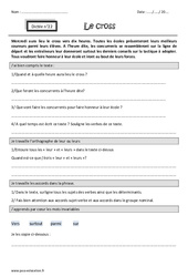 Le cross - Dictée accompagnée n°22 : Primaire 4 - PDF à imprimer