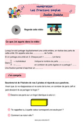 Les fractions simples - Soutien scolaire pour les élèves en difficulté. : Primaire 5 - PDF à imprimer