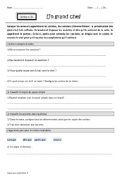 Un grand chef - Dictée accompagnée n°25 : Primaire 4 - PDF à imprimer