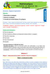 Identifier et décrire les polygones - Séquence - Fiche de préparation : Primaire 2 - PDF à imprimer