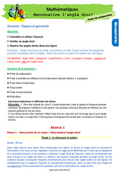 Reconnaître l’angle droit - Séquence - Fiche de préparation : Primaire 2 - PDF à imprimer